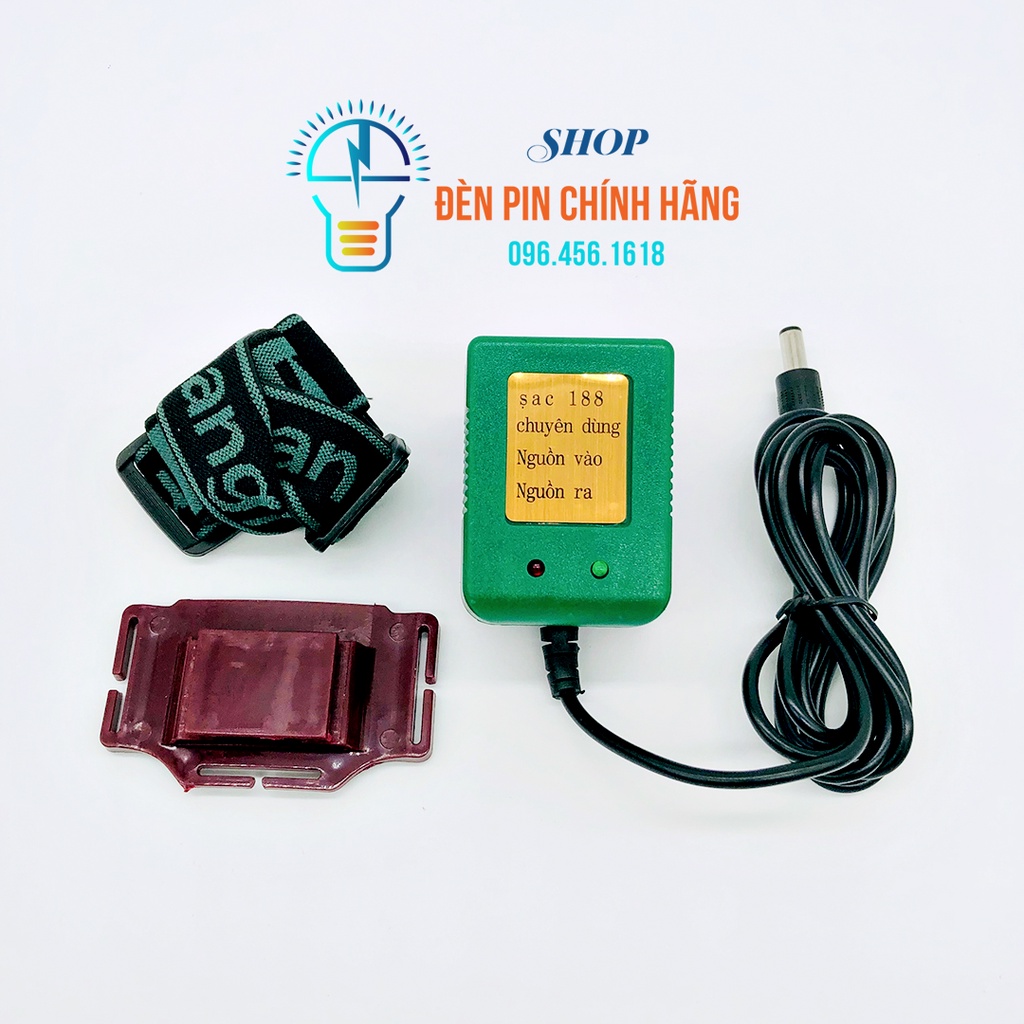 Đèn pin đội đầu siêu sáng 200W SHANGYUAN 188 LED ắc quy rời chống nước, đèn đeo đầu soi ếch ánh sáng Vàng hoặc Trắng