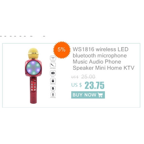 MỚI WS668 Micrô không dây micrô karaoke Loa cho điện thoại PC Đèn LED đĩa