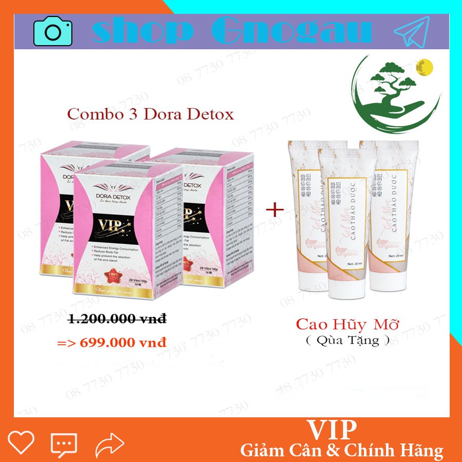 DORA DETOX VIP (NẮP BẬT - CHÍNH HÃNG) Tặng kèm cao thảo dược