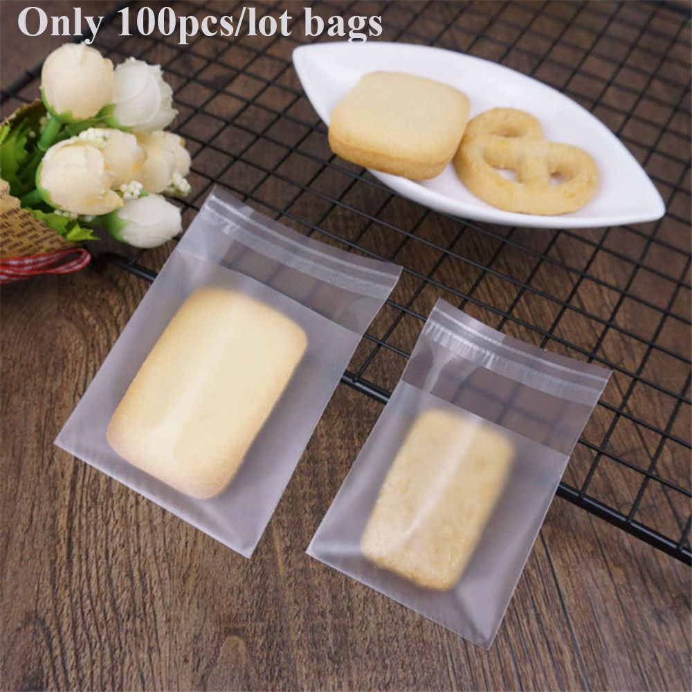 100 Túi nhựa trong suốt mờ đựng bánh kẹo tiện lợi