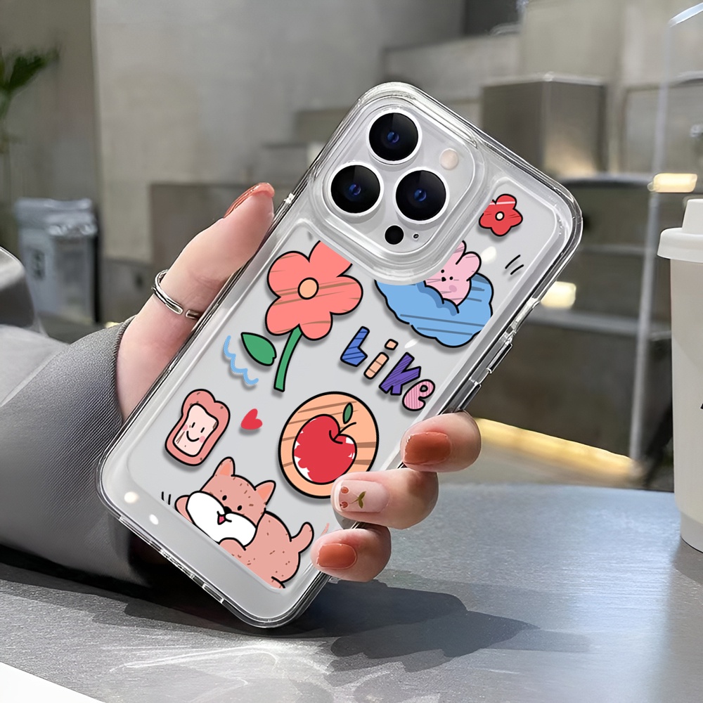 Ốp Điện Thoại Trong Suốt Hình Hoa / Cún Cho iphone 14 Plus 11 13promax 12 7Plus X XS Max 7 8 SE 2020