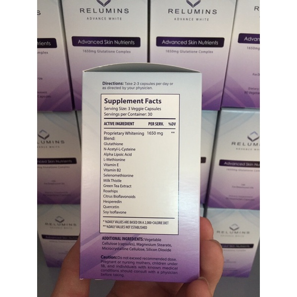 Viên uống trắng da RELUMINS 90 viên 1650mg