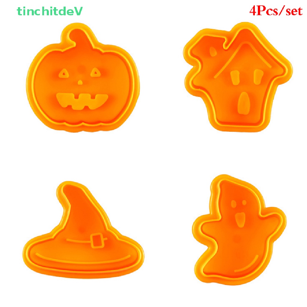 Bộ 4 Khuôn Nhựa Làm Bánh Quy / Sô Cô La Chủ Đề Halloween