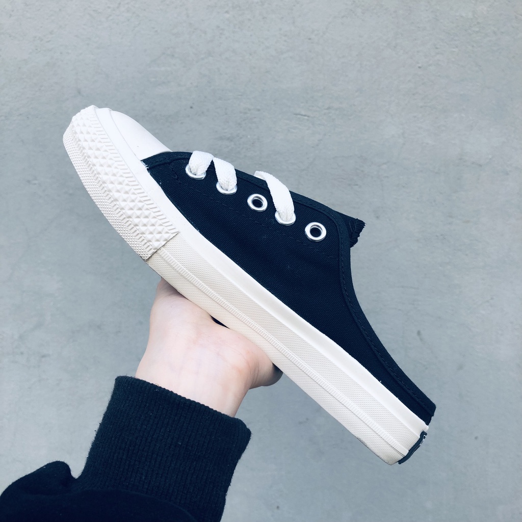 Giày sục đạp gót cv trơn giày lười ulzzang vải canvas chất lượng cao Hot Hit