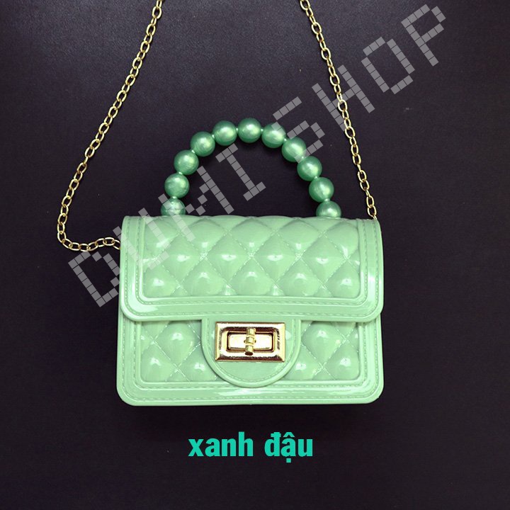 Túi Xách Mini Phối Dây Xích Kiểu Dáng Dễ Thương Xinh Xắn Dành Cho Nữ