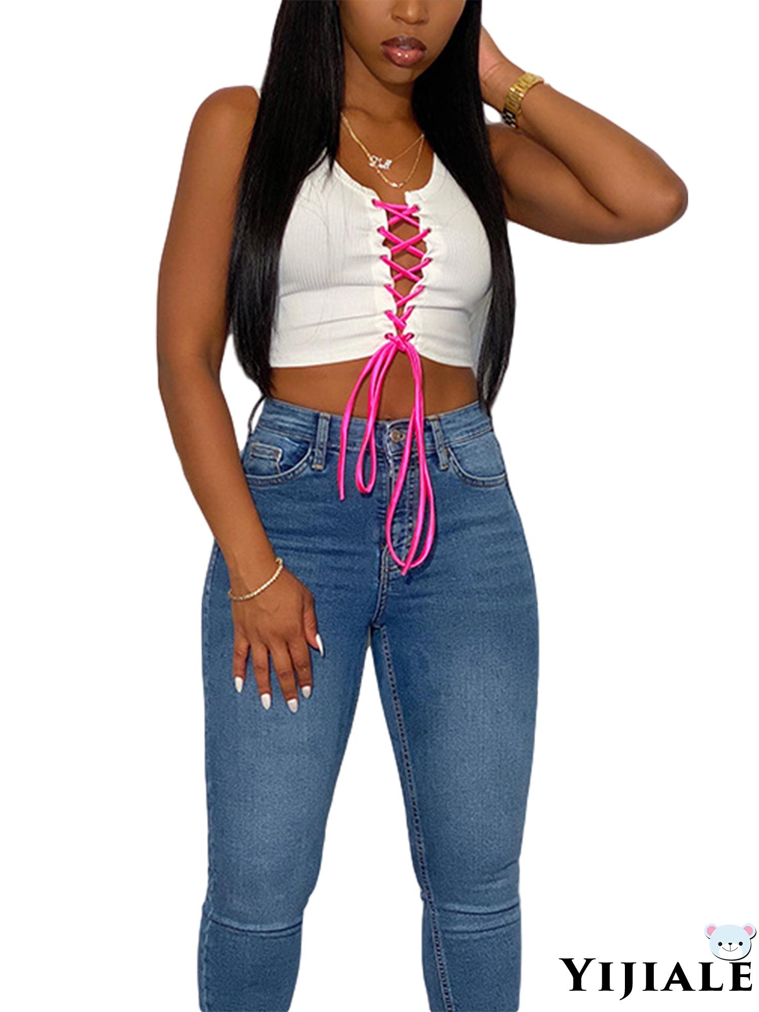 Áo Crop Top Hai Dây Màu Sắc Thời Trang Mùa Hè Quyến Rũ C