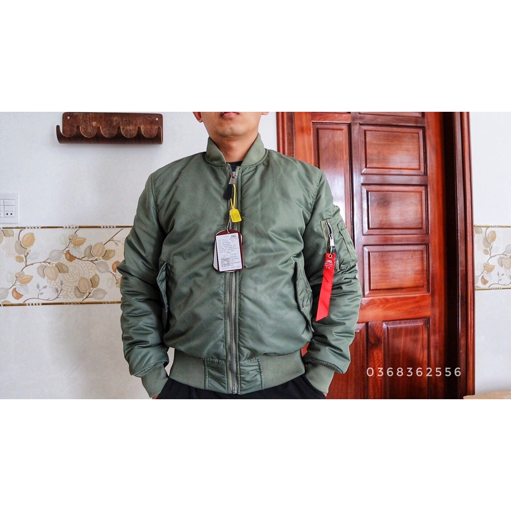 Áo Bomber Alpha Quận Đội MA-1 Cổ Tim