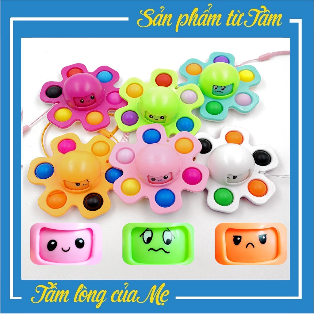 Con Quay Pop It Đồ Chơi Spinner Hình Bạch Tuộc Bằng Silicon (Màu Ngẫu Nhiên)