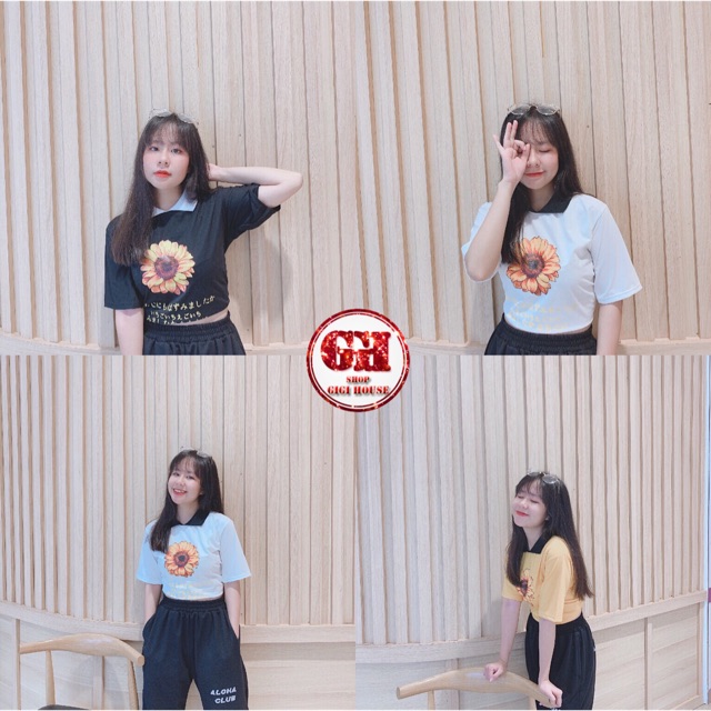 FREESHIP 50K - Áo Croptop Ullzang Hoa Cúc