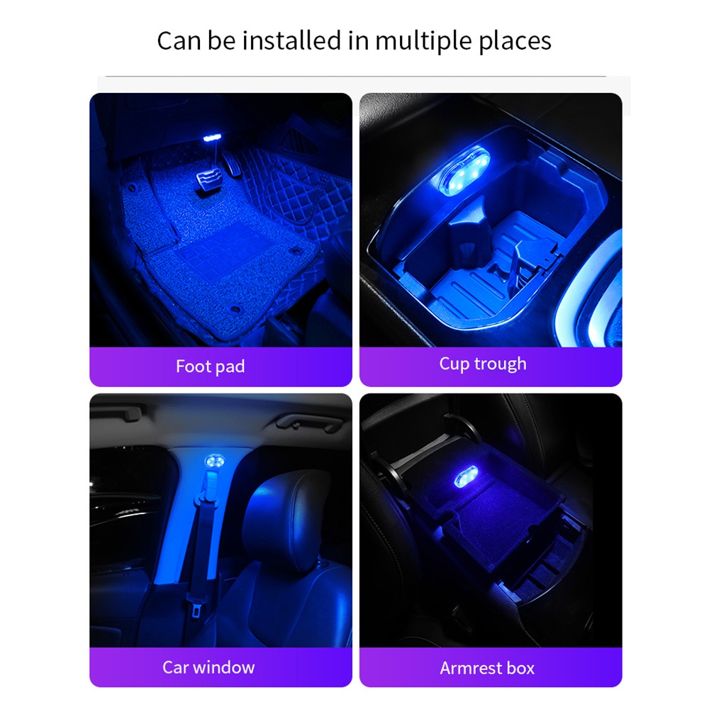 1 Đèn LED Không Dây Cảm Ứng Chạm Gắn Trần Xe Hơi / Cửa / Cốp Xe Tải Sạc USB