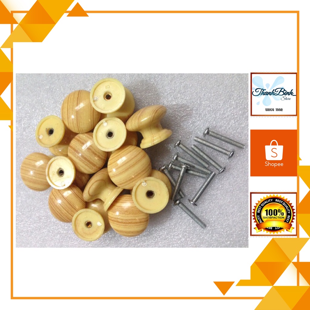 NÚM TỦ NHỰA GIẢ GỖ CÁC MÀU- TẶNG KÈM VÍT