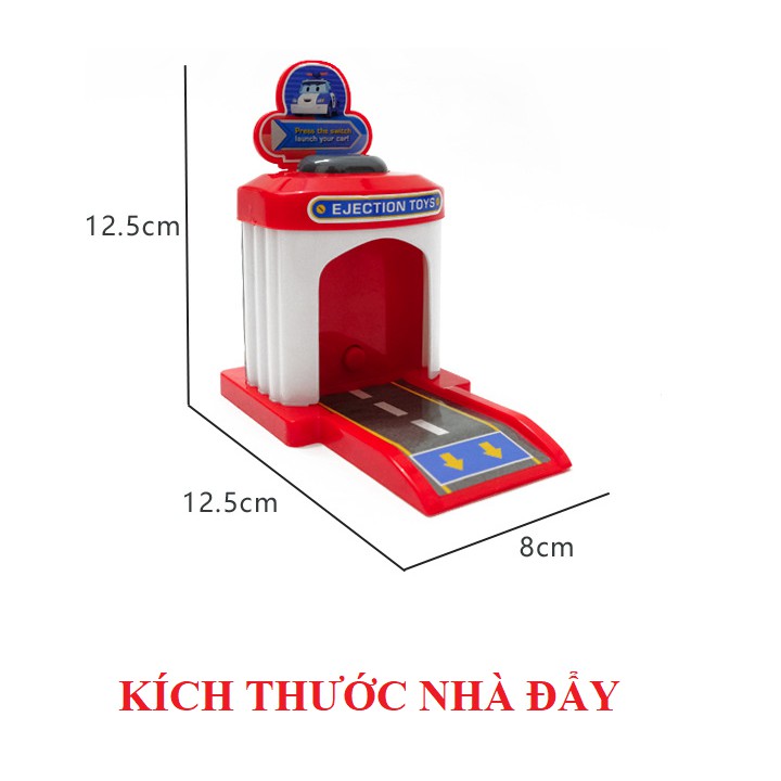 Xe mô hình ô tô Robocar Poli Bộ gồm nhà đẩy và xe bộ 4 chiếc đồ chơi trẻ e