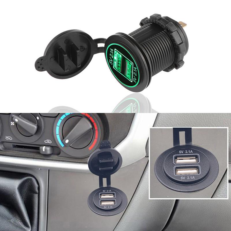 12-24v usb charger for motorcycle truck led car 4.2a dual usb socket charger
