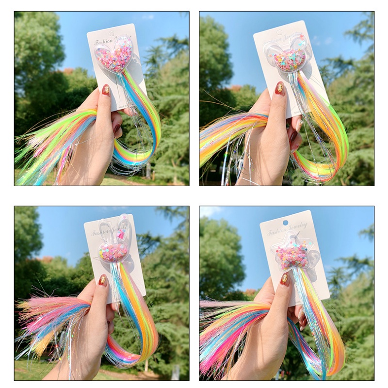 Kẹp Tóc Hình Kỳ Lân / Ngôi Sao Nhiều Màu Sắc Dễ Thương Xinh Xắn Cho Bé Gái