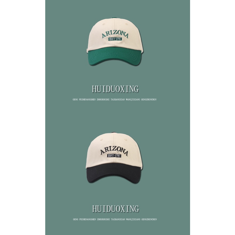 Mũ lưỡi trai thêu chữ màu sắc phong cách Hàn Quốc thời trang xuân hè cho nam và nữ