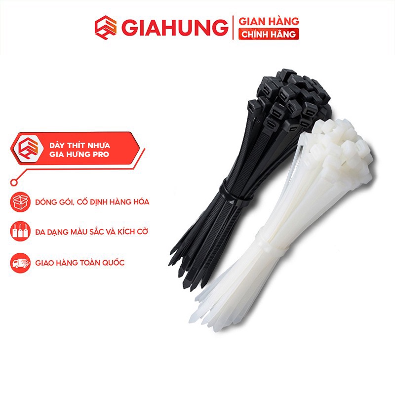 Dây thít nhựa, lạt đóng gói cố định hàng hóa 10cm, 15cm, 20cm, 25cm, 30cm, 40, 50cm  - GIAHUNGPRO