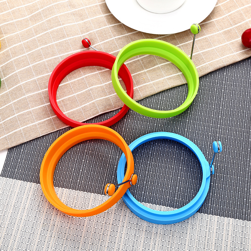 Khuôn Chiên Trứng Hình Tròn / Trái Tim Bằng Silicon