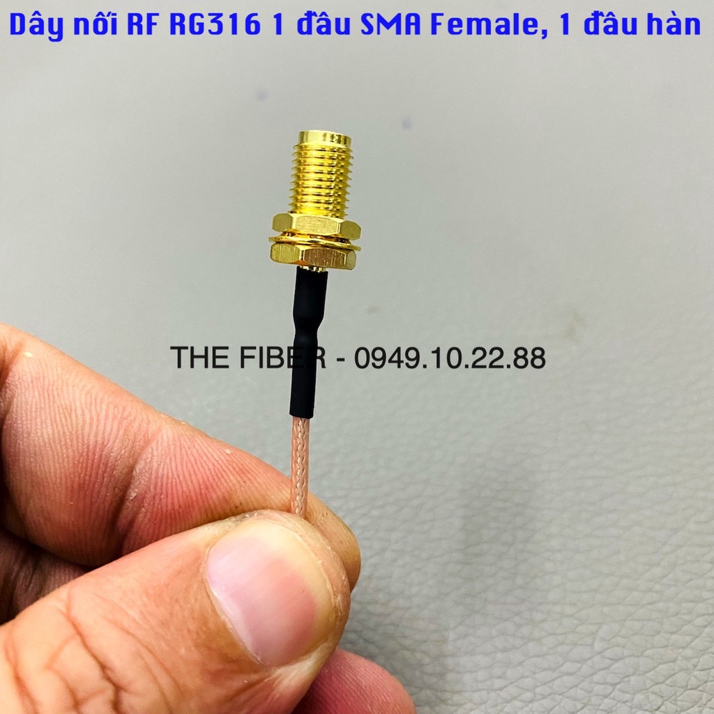 Dây nối RF 50Ohm RG316 1 đầu SMA Cái SMA-KY, 1 đầu hàn