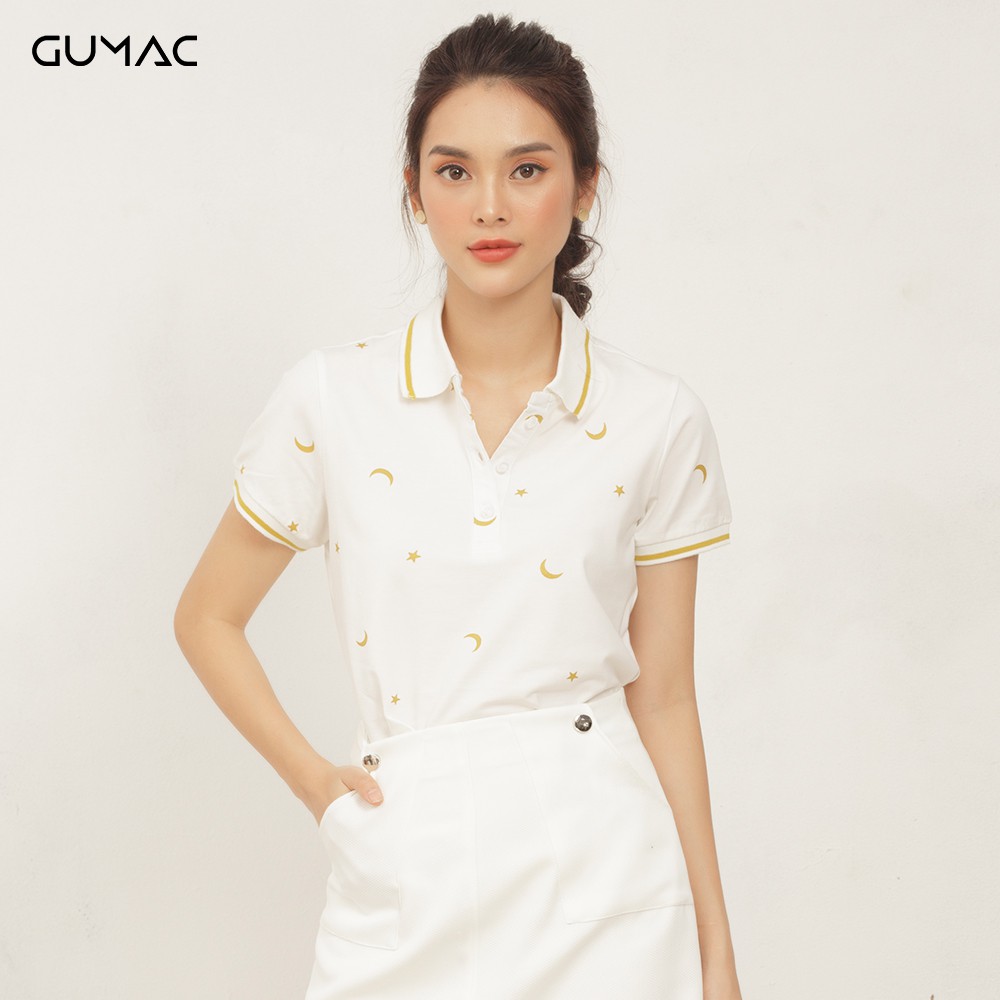 Áo thun cổ bẻ in sao GUMAC ATA468 | BigBuy360 - bigbuy360.vn