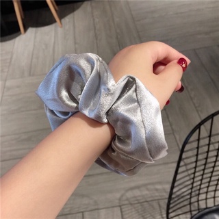 SCRUNCHIES Dây Cột Tóc Vải Lụa Mịn Phi Bóng Siêu Dày