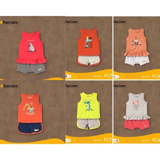 Bộ áo ba lỗ quần đùi cotton họa tiết trẻ em FatherCare