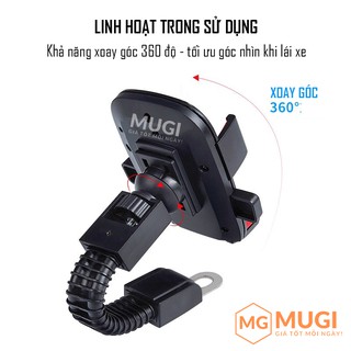 Kẹp điện thoại xe máy, giá đỡ điện thoại xe máy xoay 360 độ, gắn chân gương chắc chắn