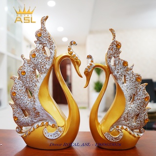 Decor đôi thiên nga uyên ương ấn tượng- màu vàng và xanh-tn087-tn088