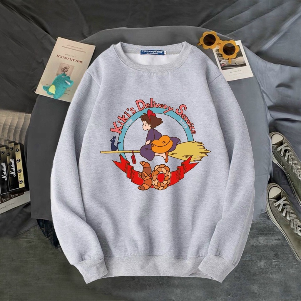 ÁO SWEATER NỈ UNISEX  NỮ IN KIKIS Delivery CỰC ĐẸP