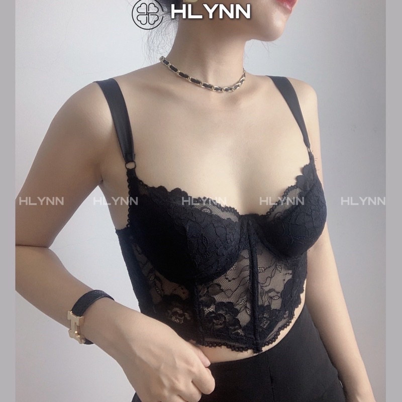 Áo corset ren quai lụa tặng kèm mút M194