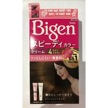 Kem nhuộm tóc Bigen Speedy Color Cream #4 màu nâu caramen 80G