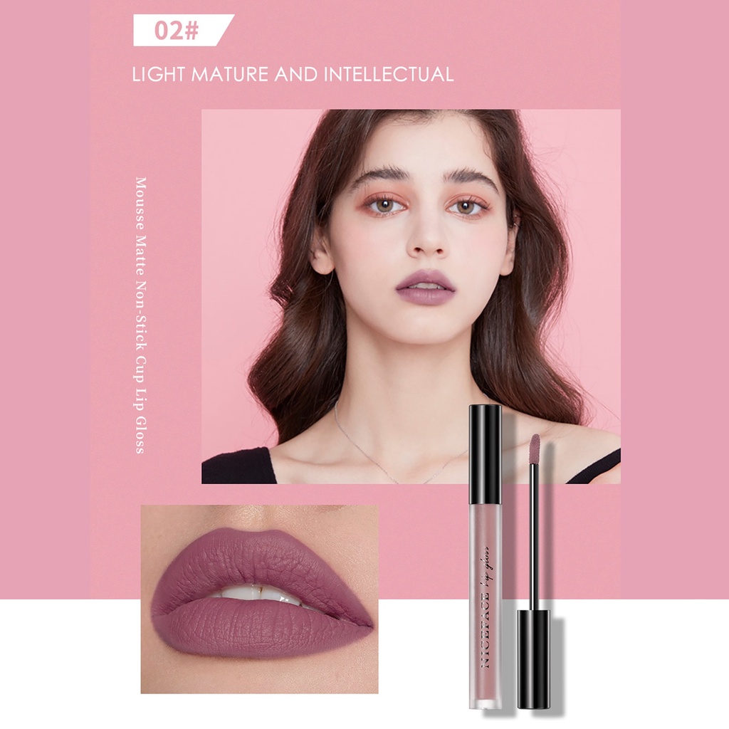 CODseller 10Pcs 1.6g Lip Gloss Velvet Effect Waterproof Cosmetics Matte Liquid Lipgloss for Beauty