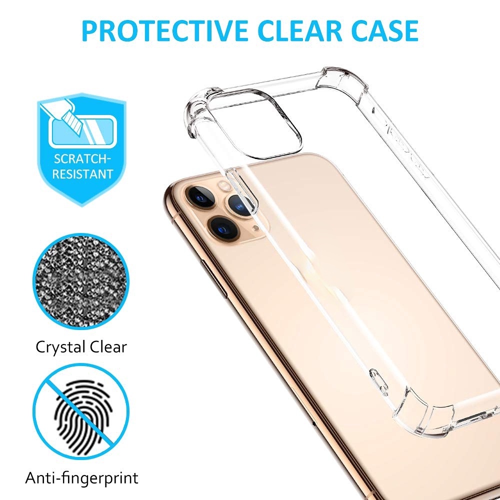 Ốp điện thoại TPU mềm trong suốt chống sốc dành cho iPhone 11 Pro Max 6 7 8 Plus X XR XS