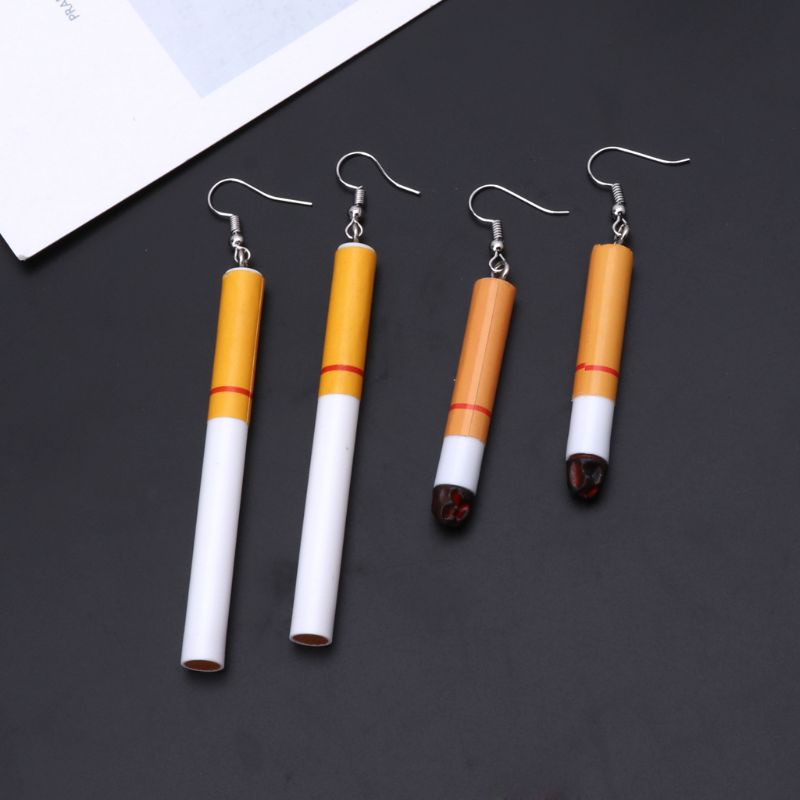 Khuyên tai hình điếu thuốc lá bằng nhựa acrylic nhân tạo thời trang vui nhộn cho nữ chất lượng cao