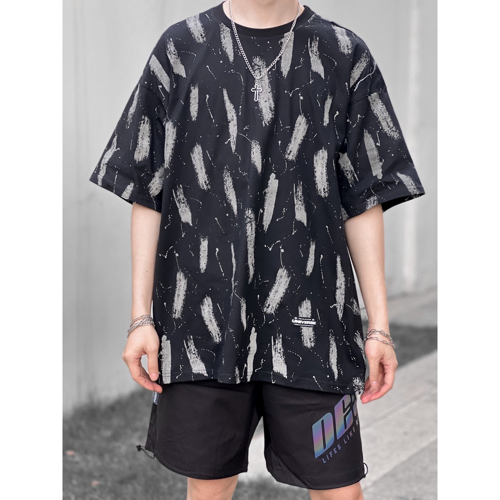 Áo thun tay lỡ MEANSTORE phông cotton Unisex nam nữ tee oversize form rộng pull Ulzzang vải mát - họa tiết phản quang