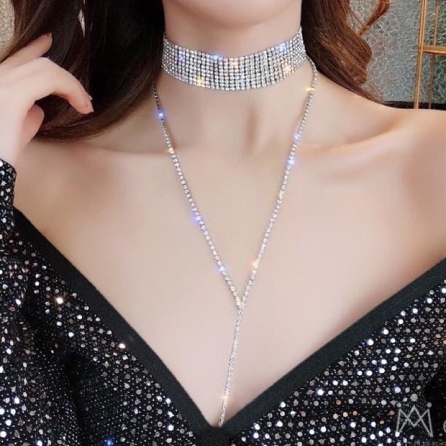 CHOKER ĐÍNH ĐÁ DÂY DÀI CHỮ Y