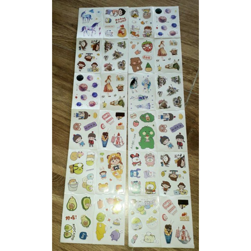 Sét 12 tờ hình dán cho bé kích thước 7x10 cm có nhiều mẫu