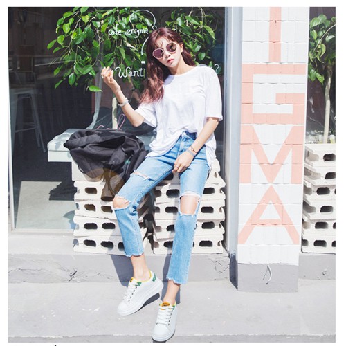 SALE GIÀY NỮ ĐẾ ĐỘN TĂNG 5 CM CHIỀU CAO - GIÀY SNEAKER ĐỘN ĐẾ HOT HIT THỜI TRANG HÀN QUỐC GN02