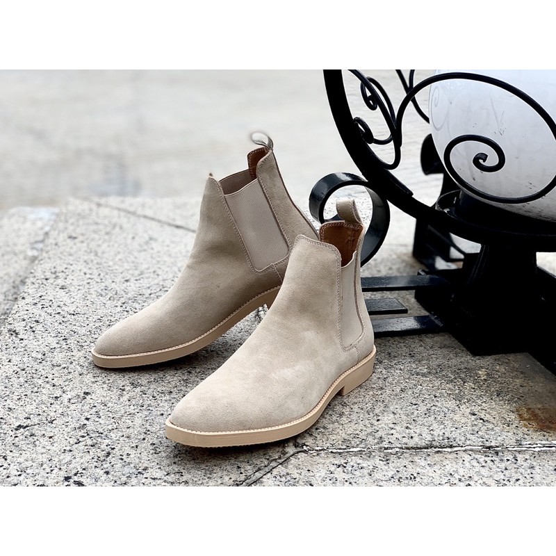 GIÀY NAM CAO CỔ CHELSEA BOOT DA LỘN MÀU TAN