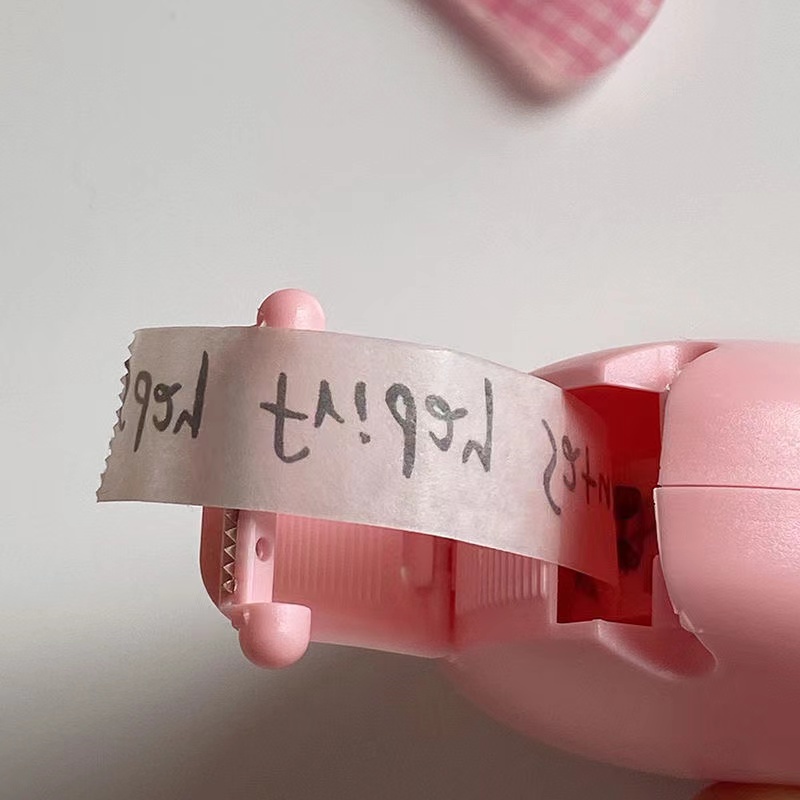 Steve Ins Hộp Cắt Băng Keo Giấy Hình Trái Tim Màu Hồng Dễ Thương Nhỏ Gọn Dành Cho Học Sinh