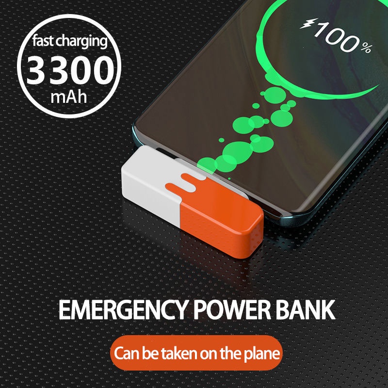 Pin Sạc Dự Phòng mini Hình Viên Thuốc Có Đuôi Tiện Dụng