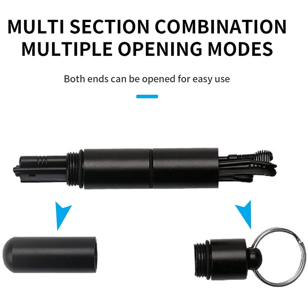 Bộ Dụng Cụ Lấy Ráy Tai 6 Trong 1 Bằng Thép Không Gỉ Kèm Hộp Đựng Và Móc Khóa Tiện Lợi