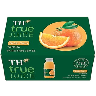 Thùng 24 chai nước Trái cây TH true JUICE hương Cam tự nhiên Chai 350ml