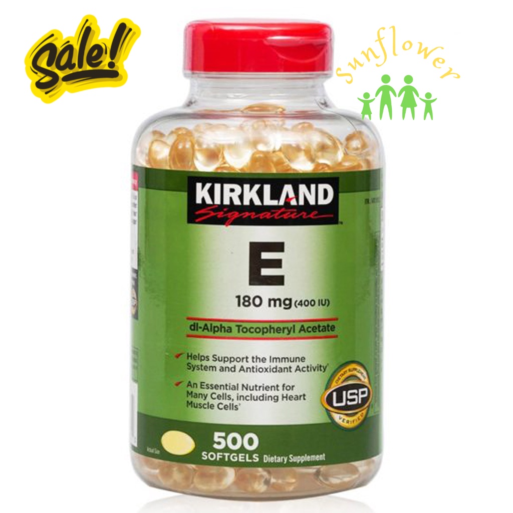 Vitamin E Thiên Nhiên 400 IU Kirkland Signature 500 Viên Của Mỹ