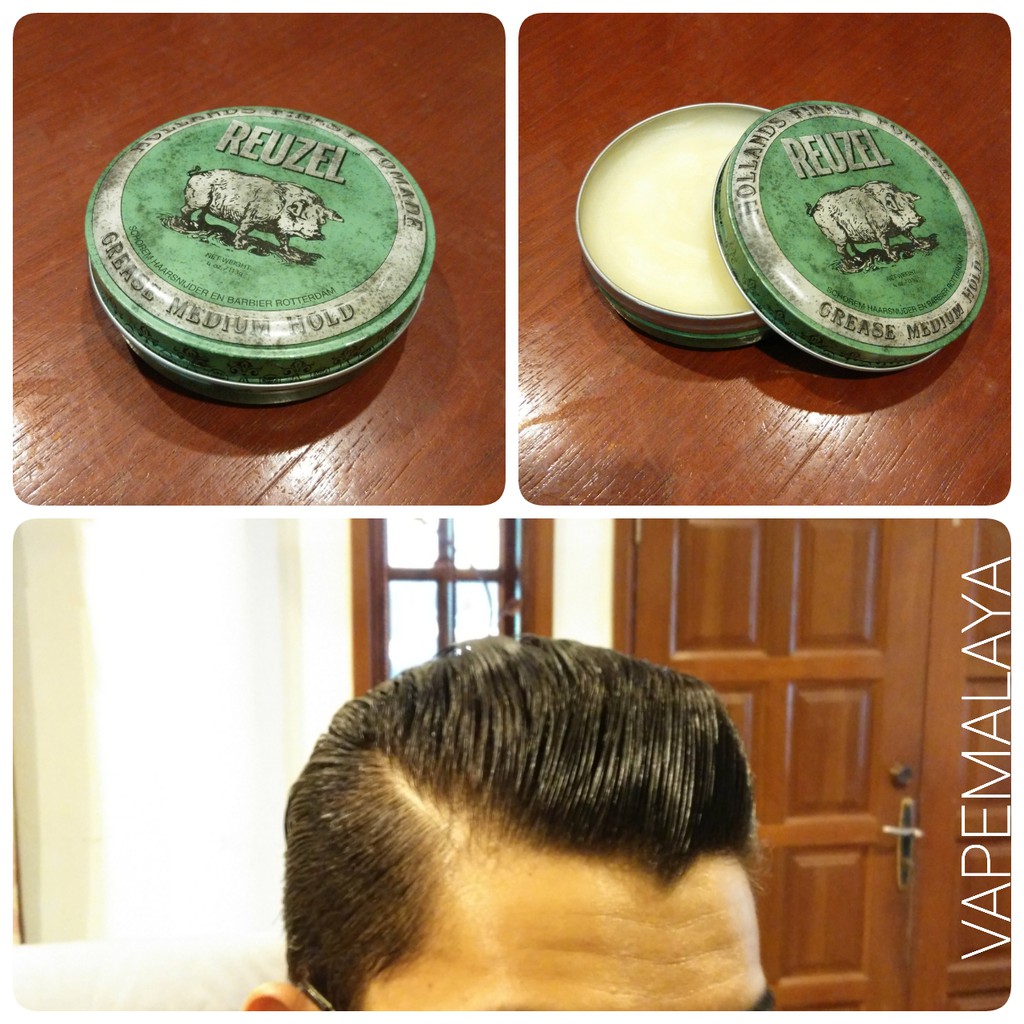 🥜Reuzel - USA🍵 Sáp giữ nếp trung bình độ bóng vừa Green Pomade Grease REUZEL