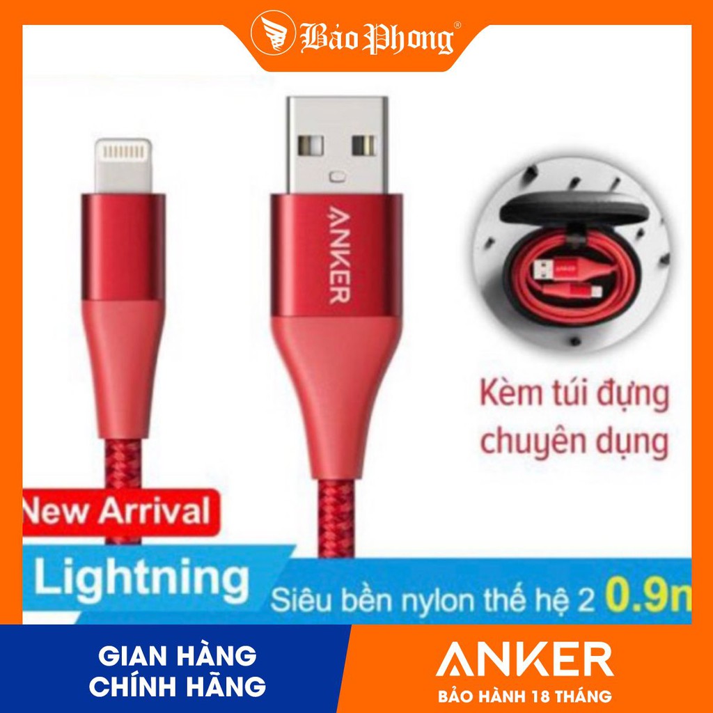 Dây Cáp Sạc ANKER Powerline+ II A8452 Lightning Dài 0.9m Cho iPhone iPad - Hàng Chính Hãng