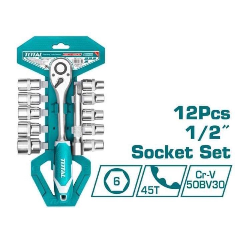 Bộ đầu tuýt 12 chi tiết 1/2 inch tự động 2 chiều TOTAL THT141121