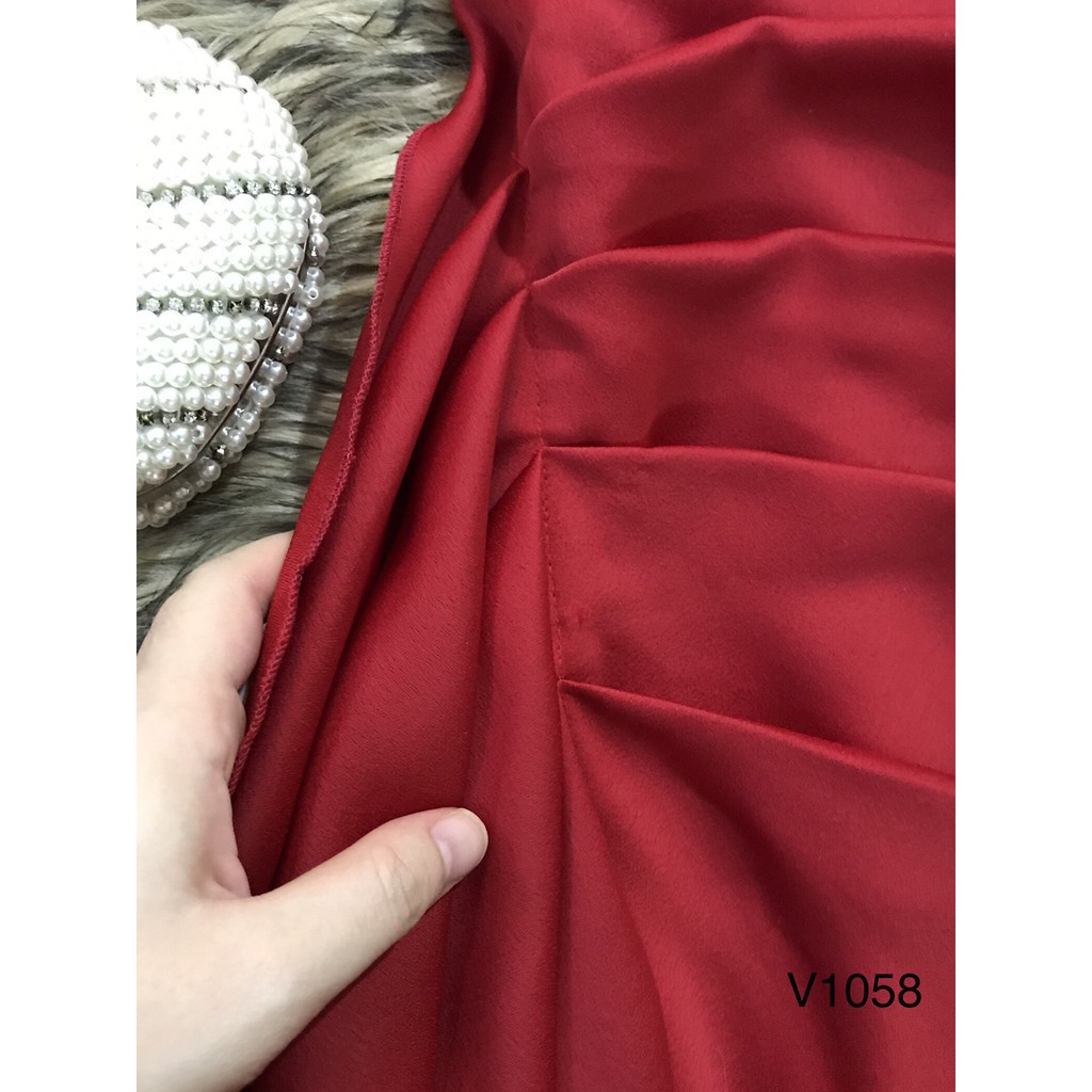 [ xả kho ] MiD Đầm đỏ thiết kế cao cấp V1058 Mie Design ảnh thật