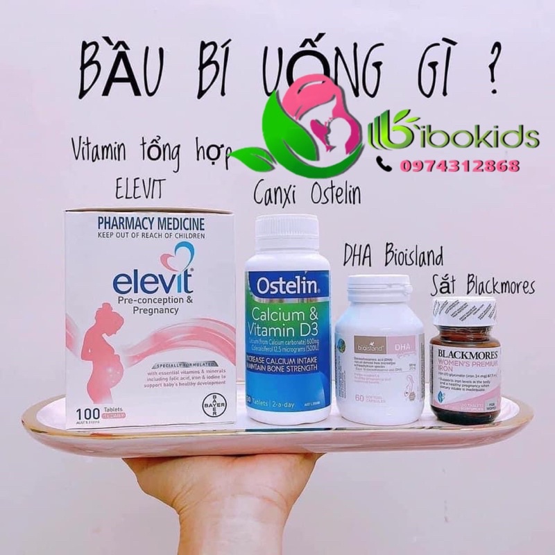 Combo dha, elevit cho mẹ bầu