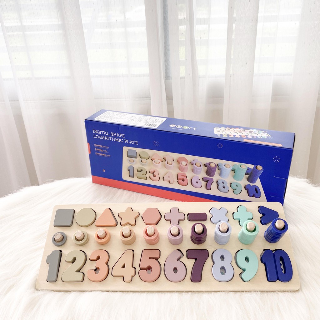 [HOLLA] Bộ bảng chữ cái và số bằng gỗ cao cấp cho bé vừa học và chơi an toàn, màu sắc pastel