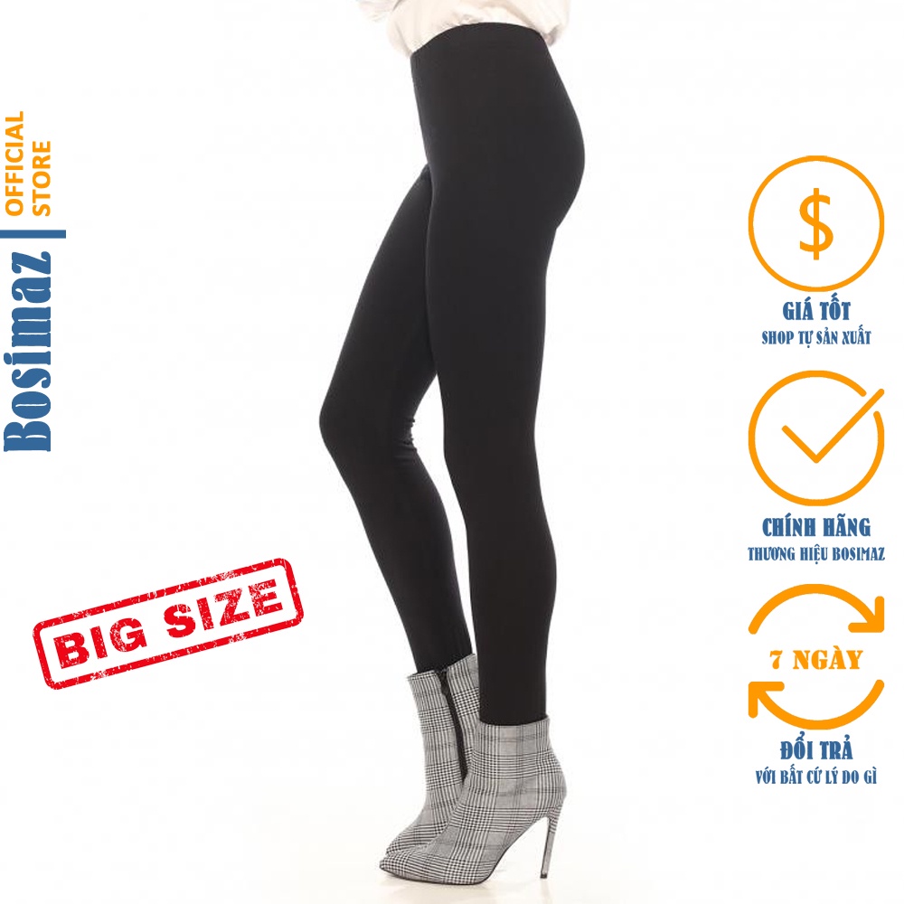Quần Legging Nữ Bigsize Bosimaz BS011 dài không túi màu đen cao cấp, thun co giãn 4 chiều, vải đẹp dày, thoáng mát.
